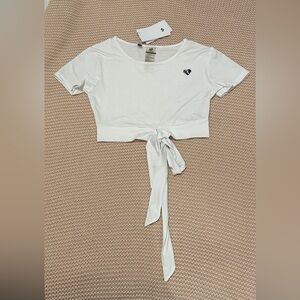 White Tie-Front or Back Crop Top